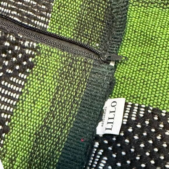 ARTESANÍAS LILLO Women’s Green Black Woven Backpack Bag - Picture 6 of 7